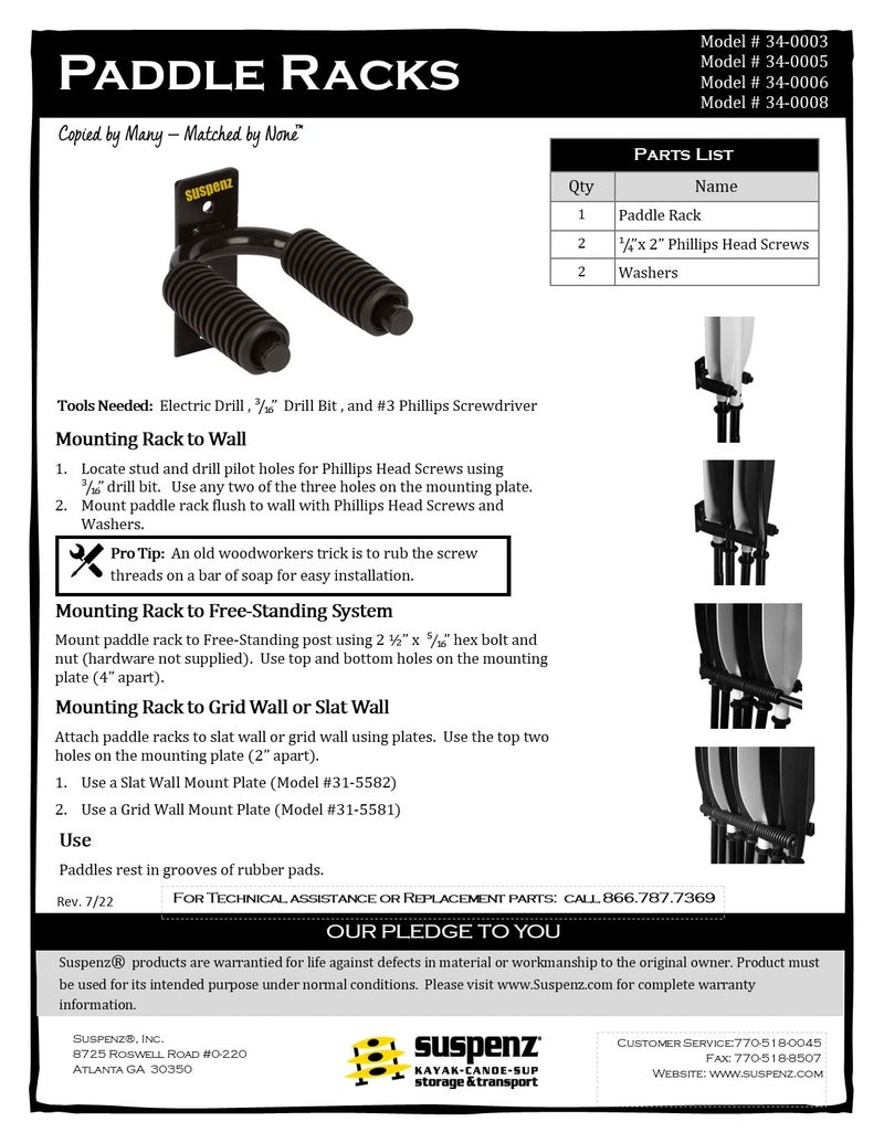 Suspenz 6-Paddle Rack Black, 14" - Image 5